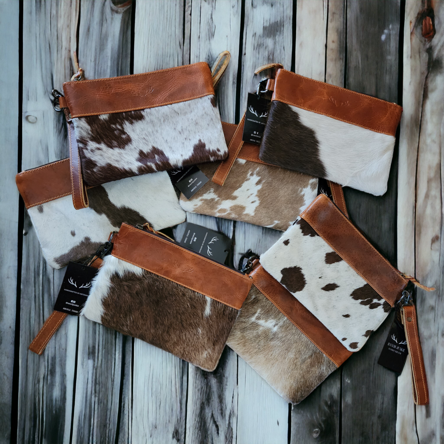 Genuine Cowhide Wristlet Highlands Clutch Bag