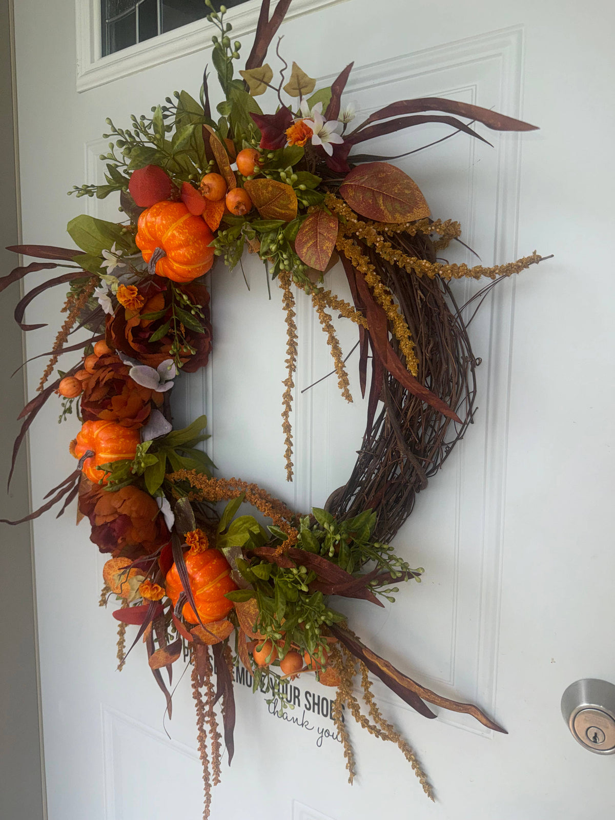 Fall Harvest Handcrafted Grapevine Wreath