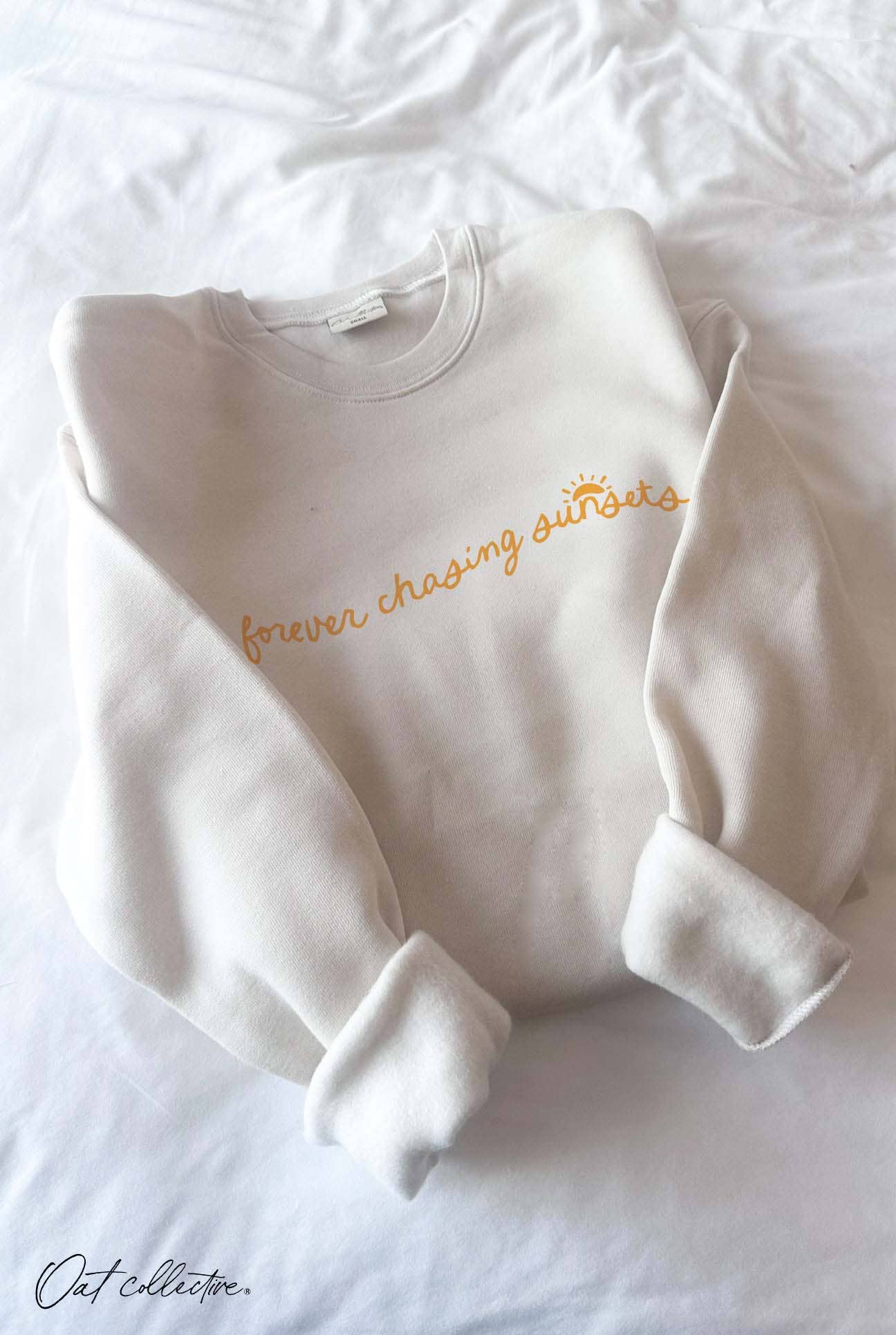 FOREVER CHASING SUNSETS Graphic Sweatshirt