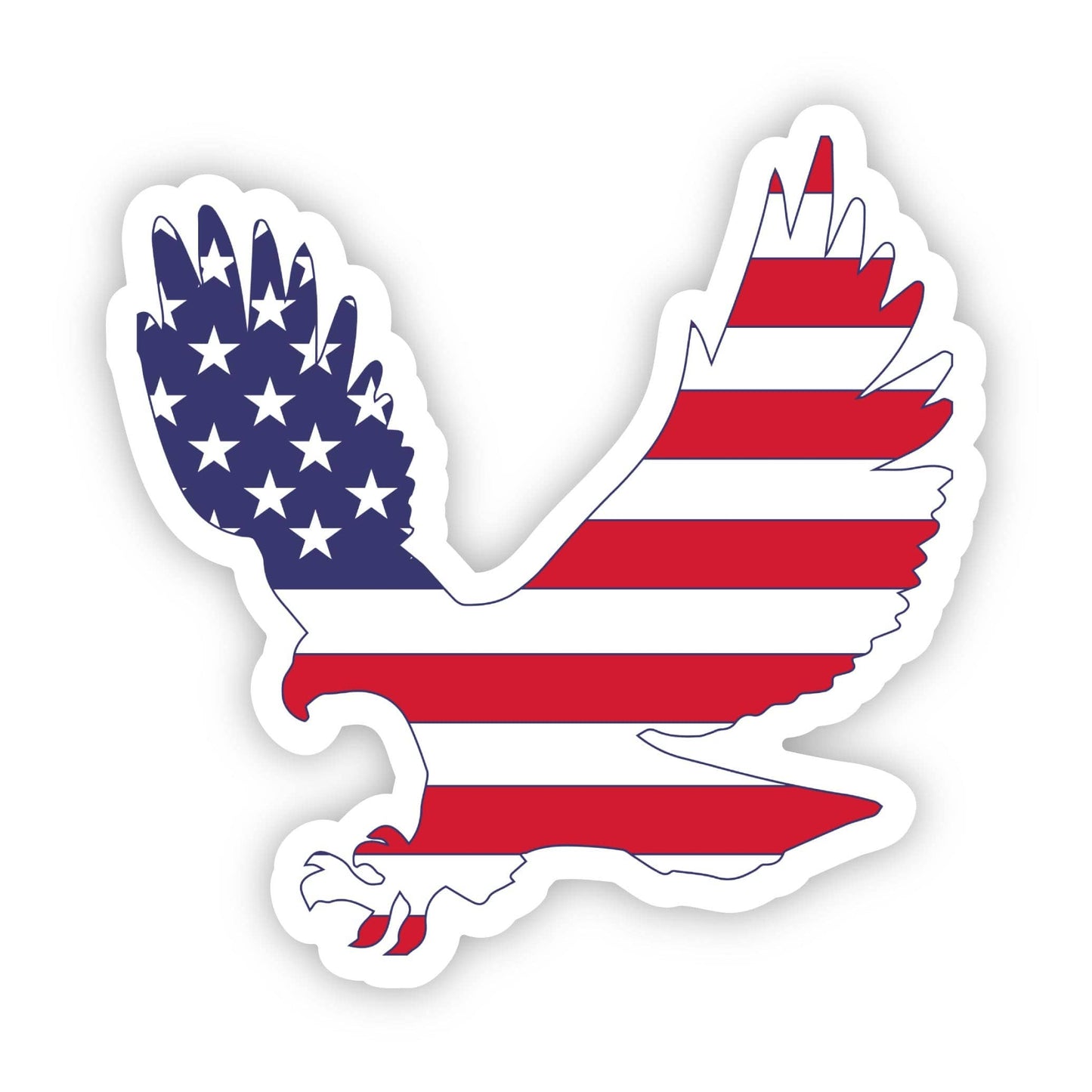 Eagle Flying Sticker - American Flag