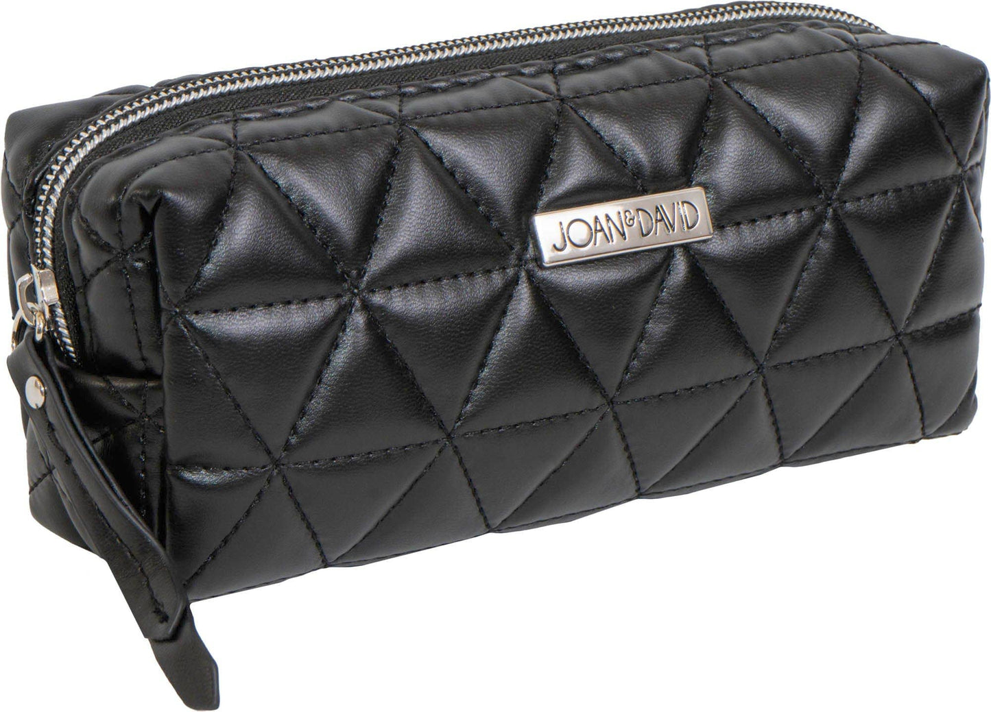 Joan & David The Triangle Quilted 4 Piece Cosmetic Bag Set - Black