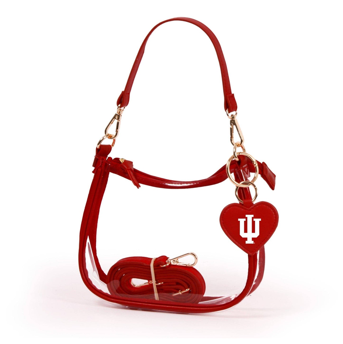Indiana Hoosiers Clear Clara Purse with Heart Charm