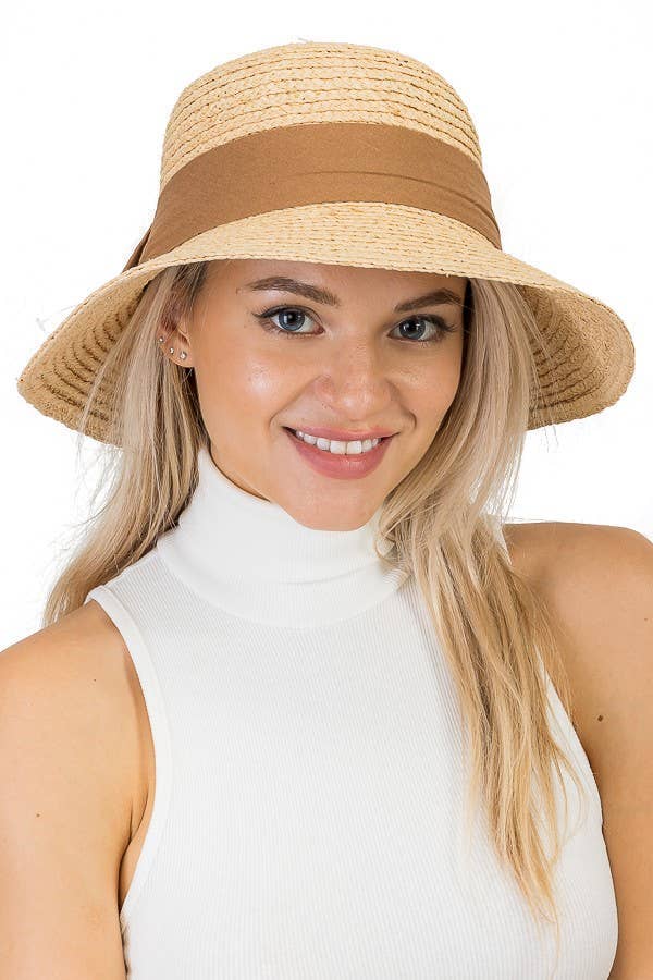 Natural Luxury Soft Crush Straw Cotton Big Bow Sun Hat