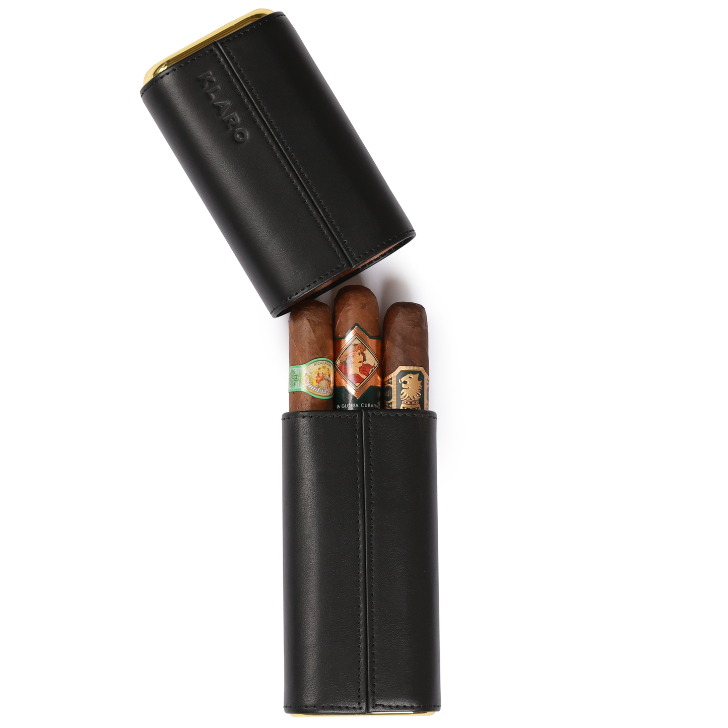 Premium 3 Cigar Travel Case - Black (Personalized available)