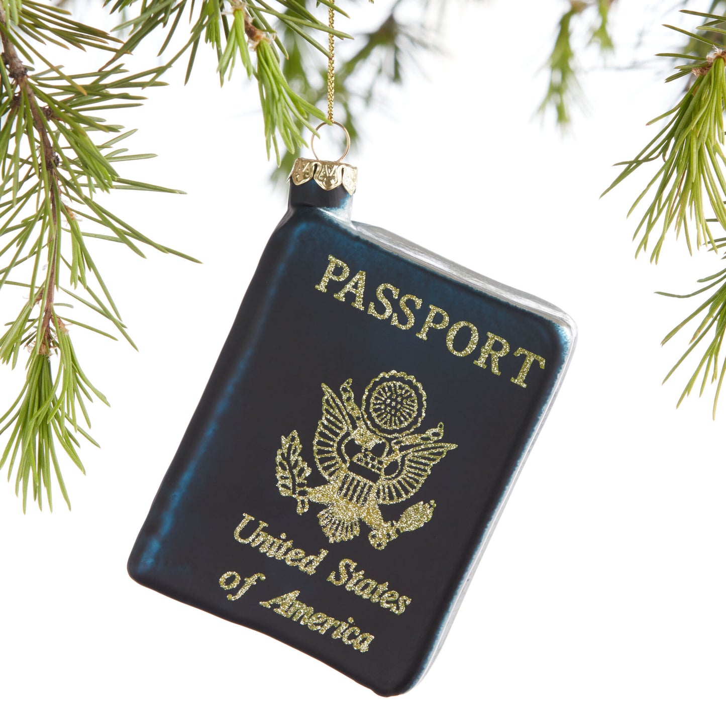 Blue Glass Passport Ornament