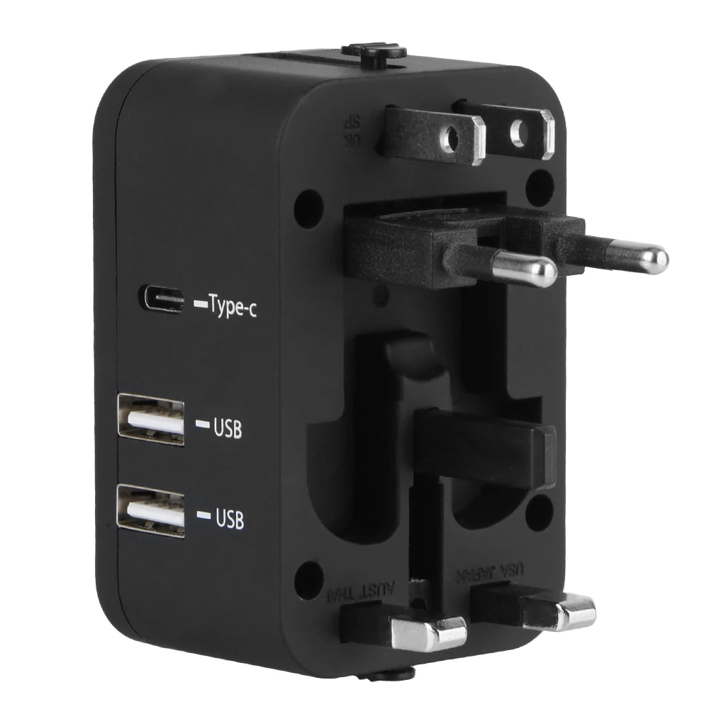 Travel Conversion Plug Dual USB Port + Type-c