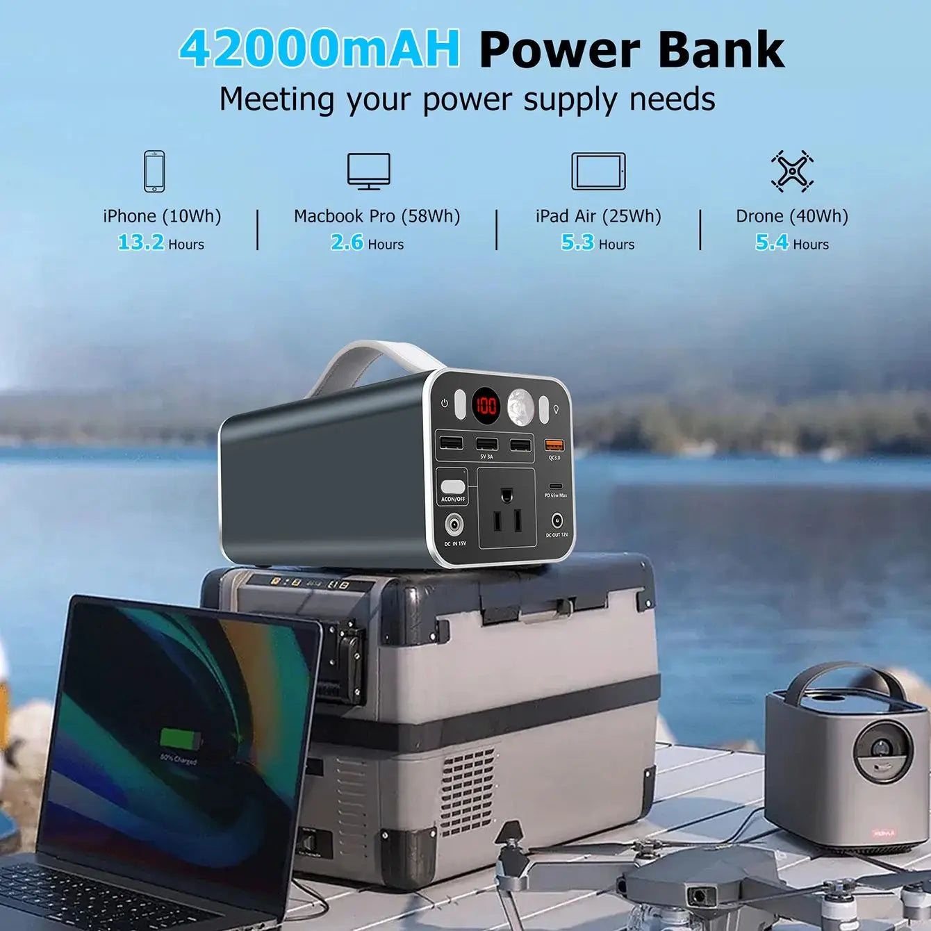 150Wh 42000mAh Portable Power Station