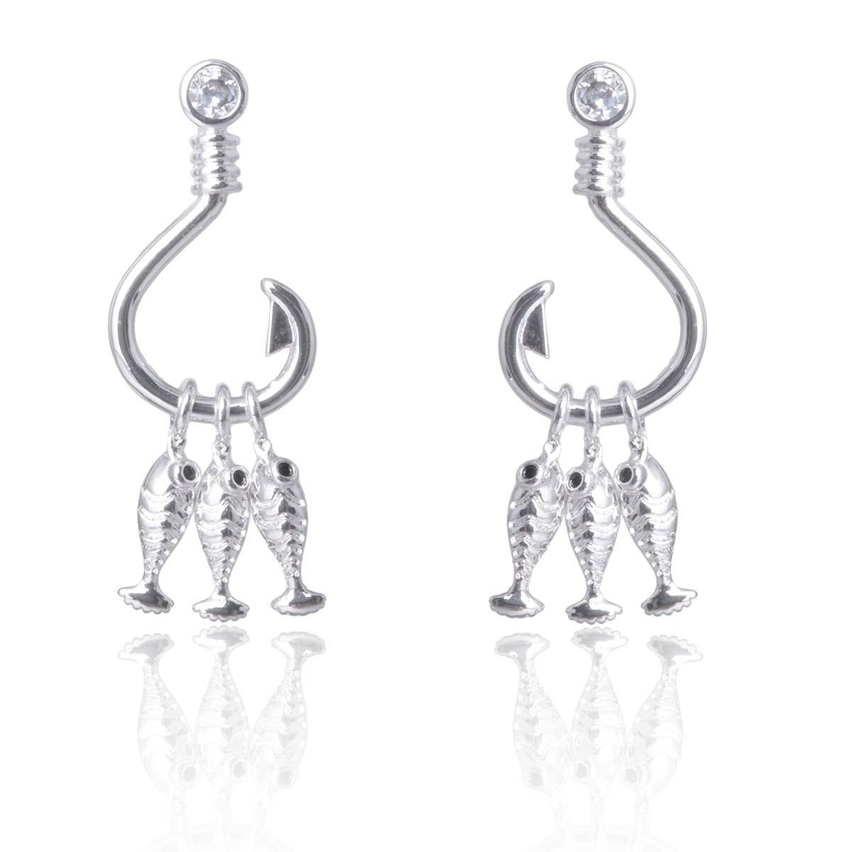 Silver Fish Hook Earrings