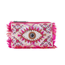 Myra Eye of the Storm Beaded Pouch in Gold Gaze