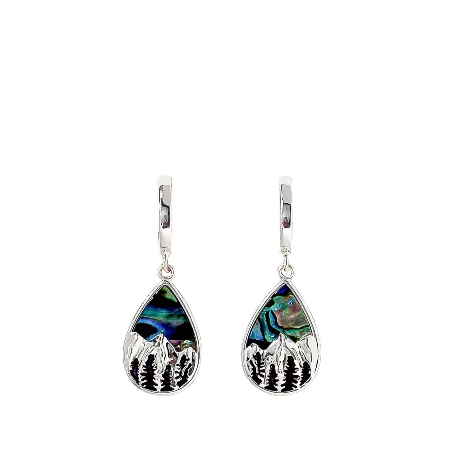 Abalone Mountain Scene Earrings