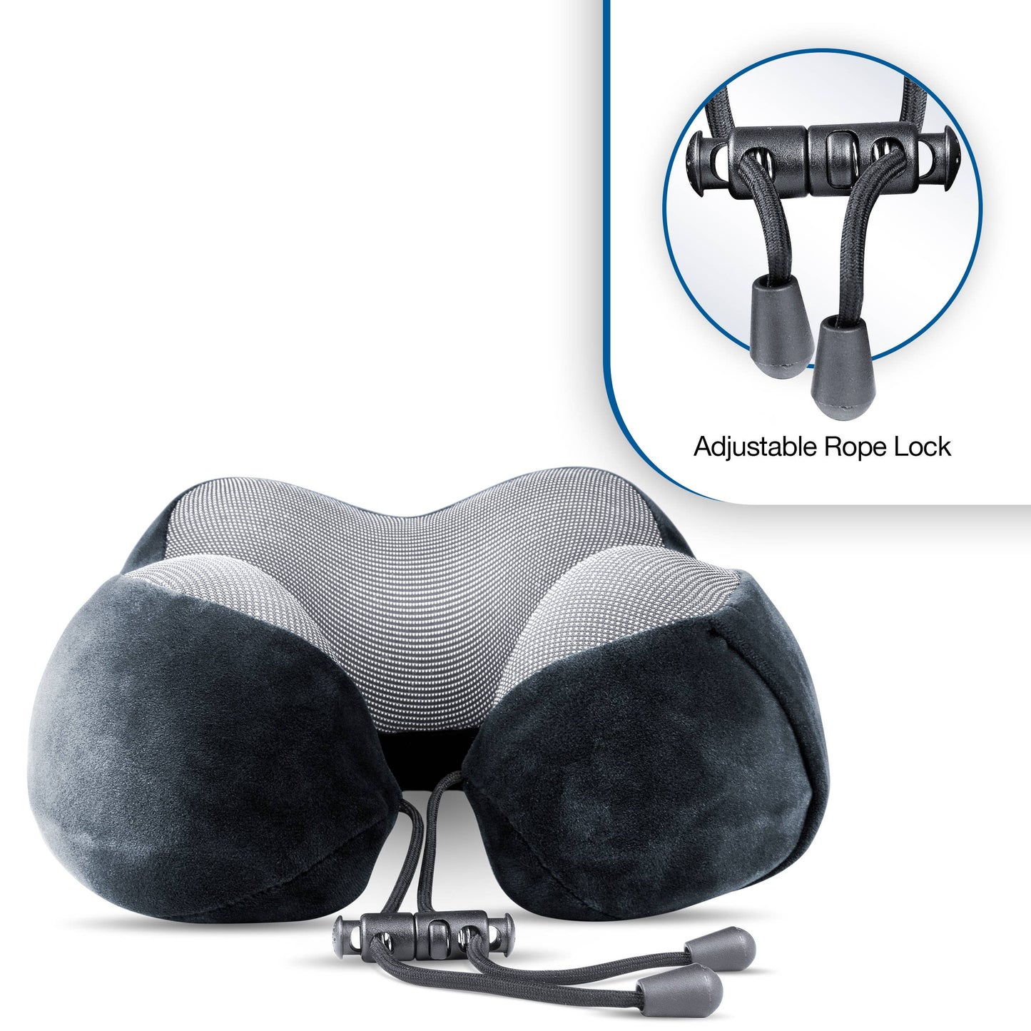 Cloudz Tech Memory Foam Travel Pillow With Earplugs - Black