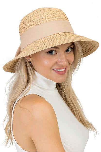Natural Luxury Soft Crush Straw Cotton Big Bow Sun Hat