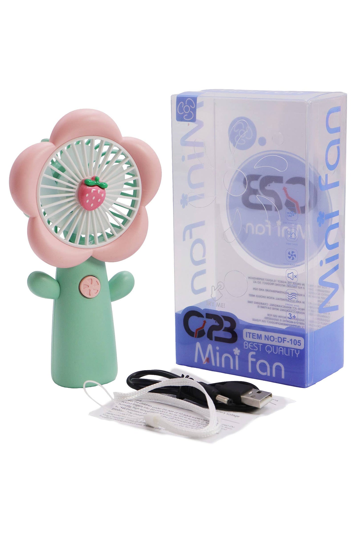 Flower Petal Fruit Pastel Handheld Electric Fan