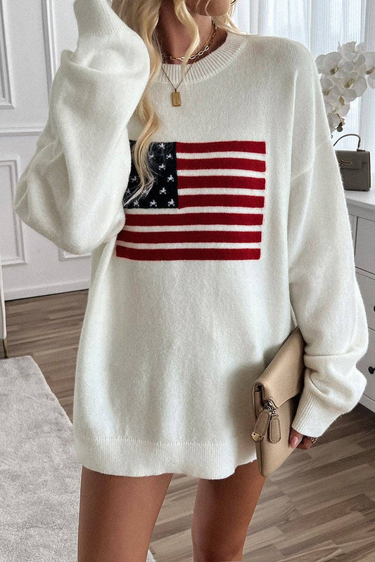 Patriotic Charm Sweater - Oversized