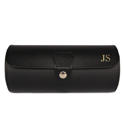 Travel Watch Case - Black Vegan Leather