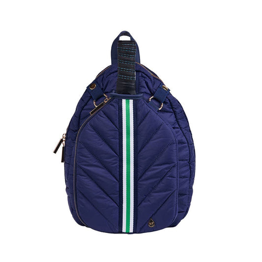 Pickleball HydroSling Bag with Removable Racquet Cover- Navy Matte with Stripe