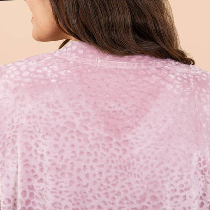 Leopard Luxe Lounge Pajama Top | Long-Sleeve Velour PJs