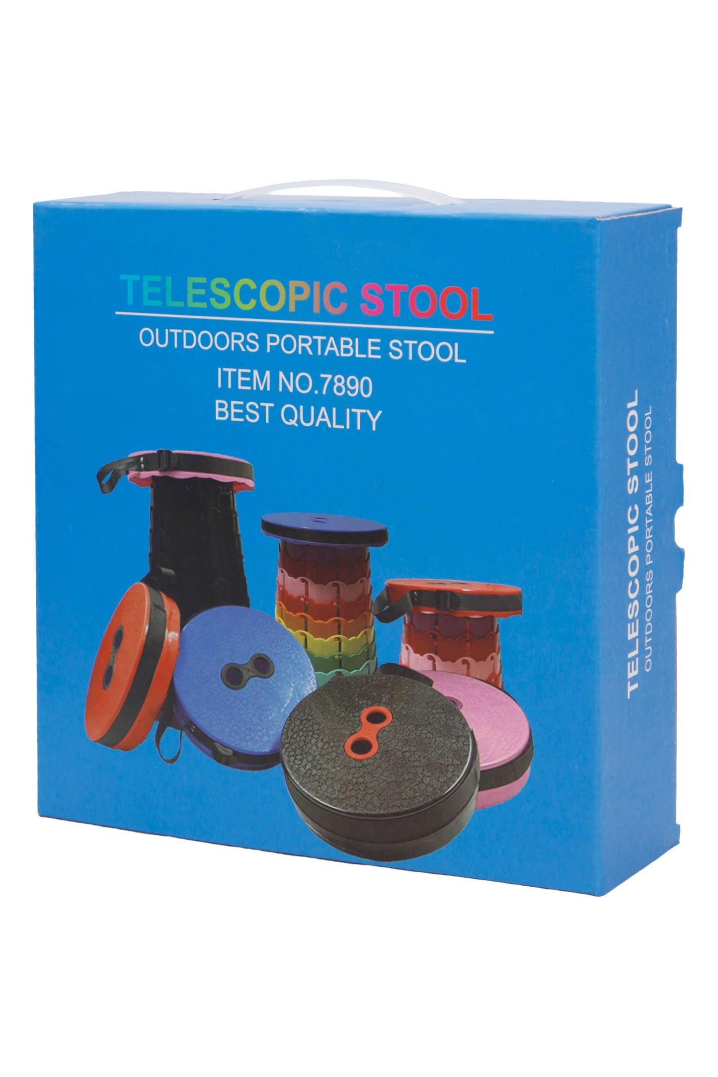 Portable Retractable Telescoping Stool - Rainbow & Black Mix