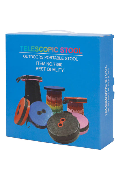 Portable Retractable Telescoping Stool - Rainbow & Black Mix