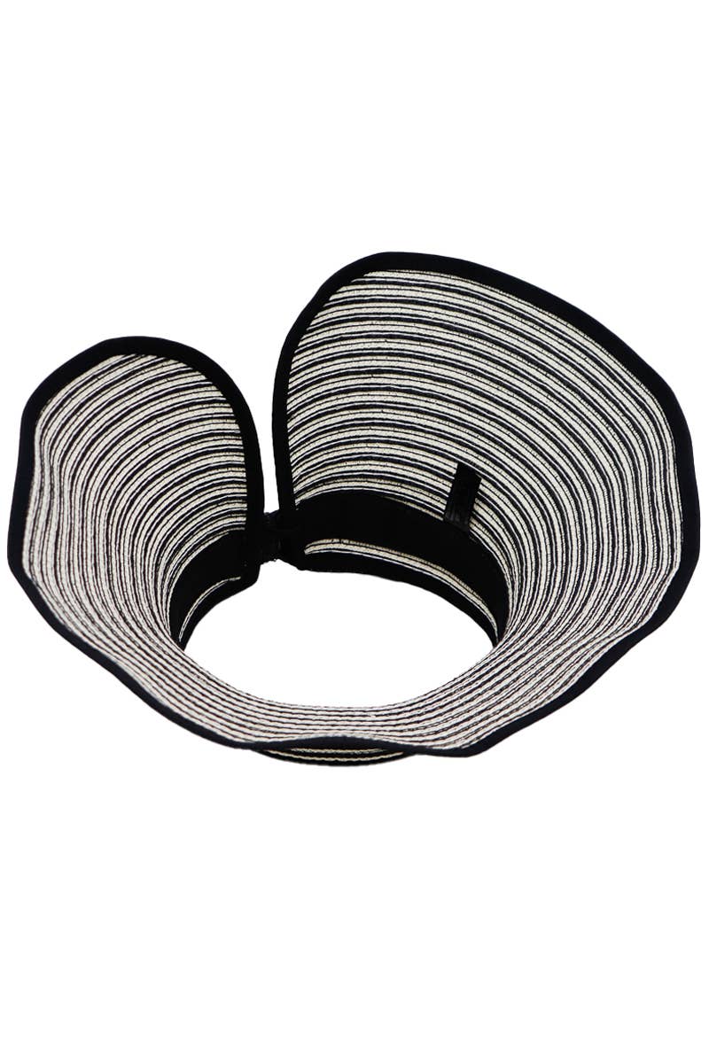 Harbor Stripe Pack And Go Wide Roll-up Sun Hat