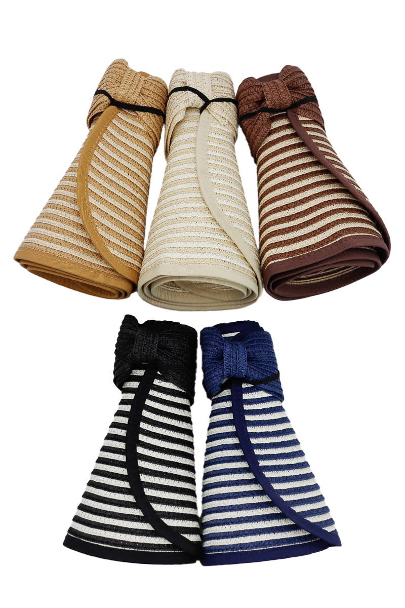 Harbor Stripe Pack And Go Wide Roll-up Sun Hat