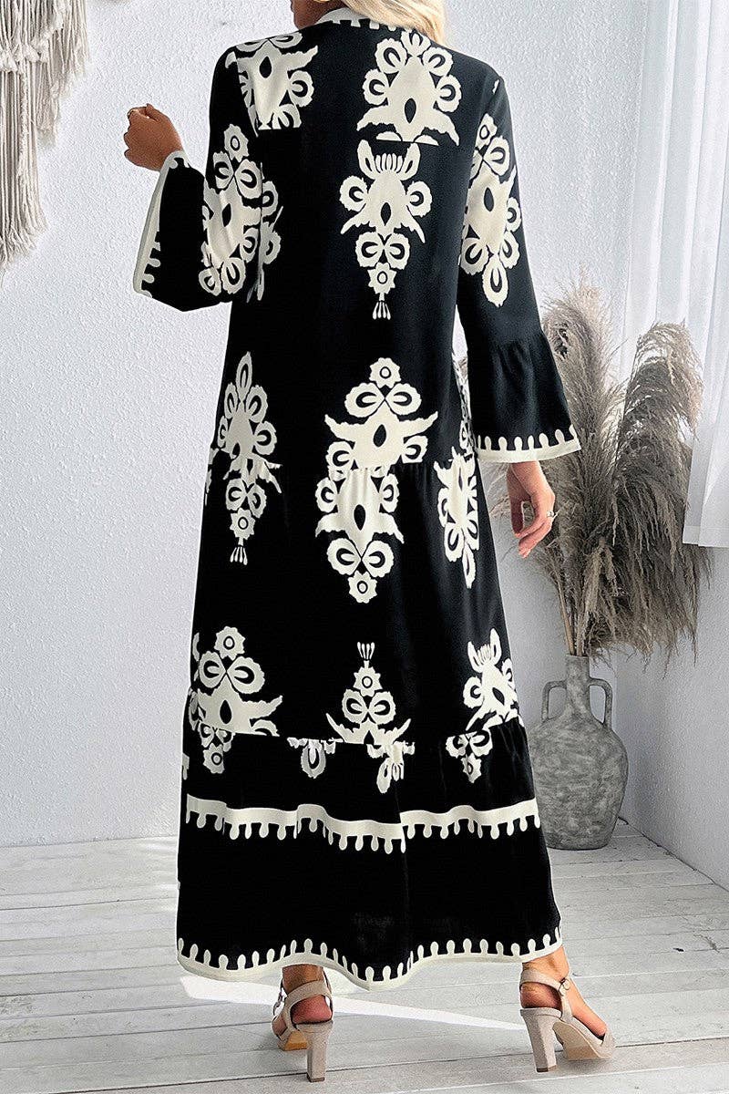 Regal Baroque Midi Dress