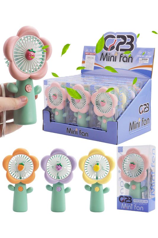 Flower Petal Fruit Pastel Handheld Electric Fan