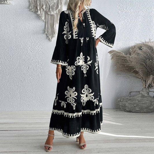 Regal Baroque Midi Dress