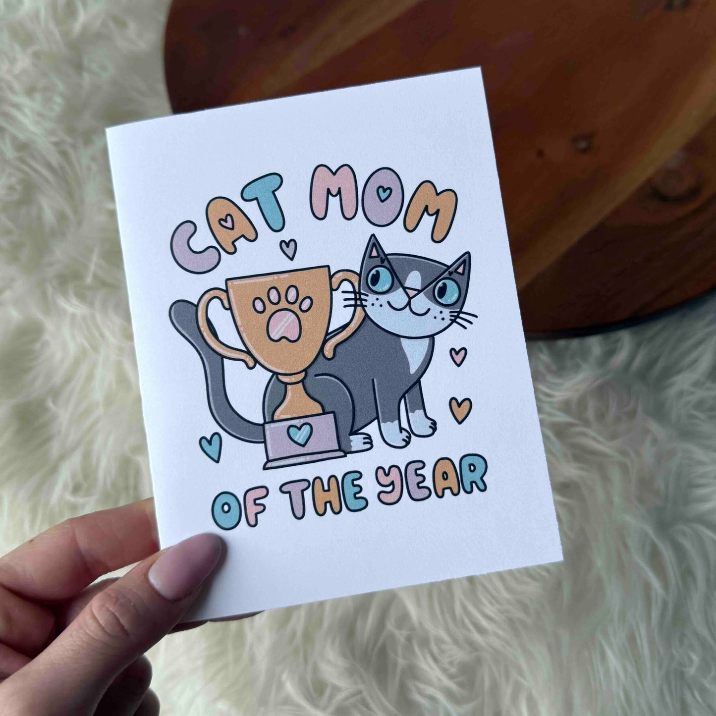 Cat Mom Of The Year Greeting Card