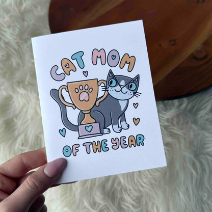 Cat Mom Of The Year Greeting Card