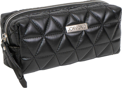 Joan & David The Triangle Quilted 4 Piece Cosmetic Bag Set - Black