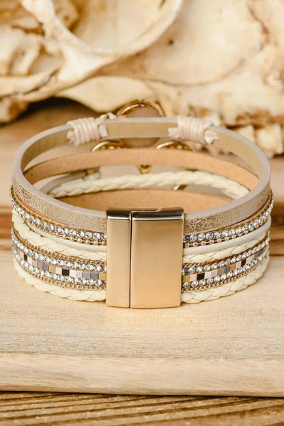 Bohemian Heart Buckle Bracelet | Rhinestone Magnetic