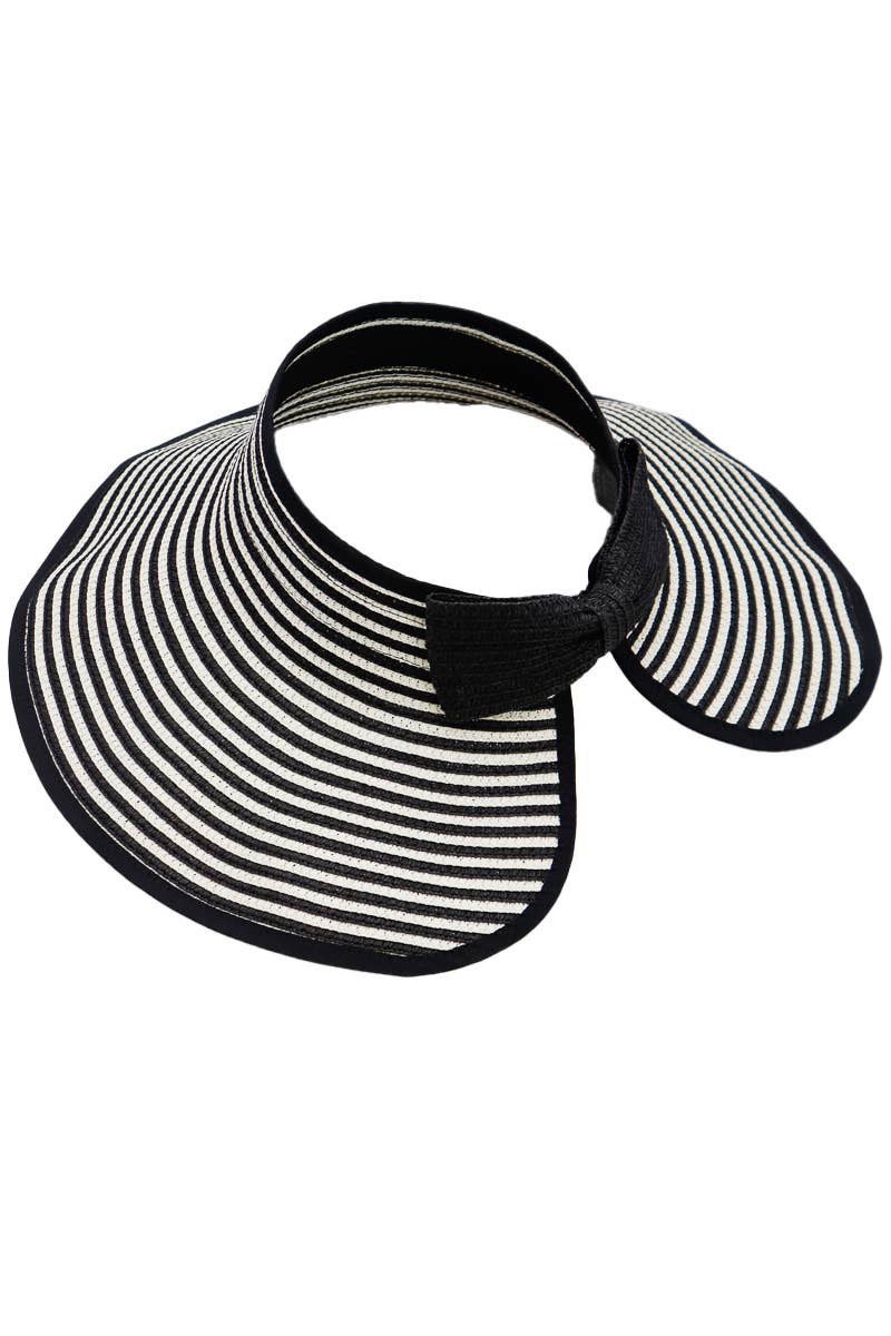 Harbor Stripe Pack And Go Wide Roll-up Sun Hat