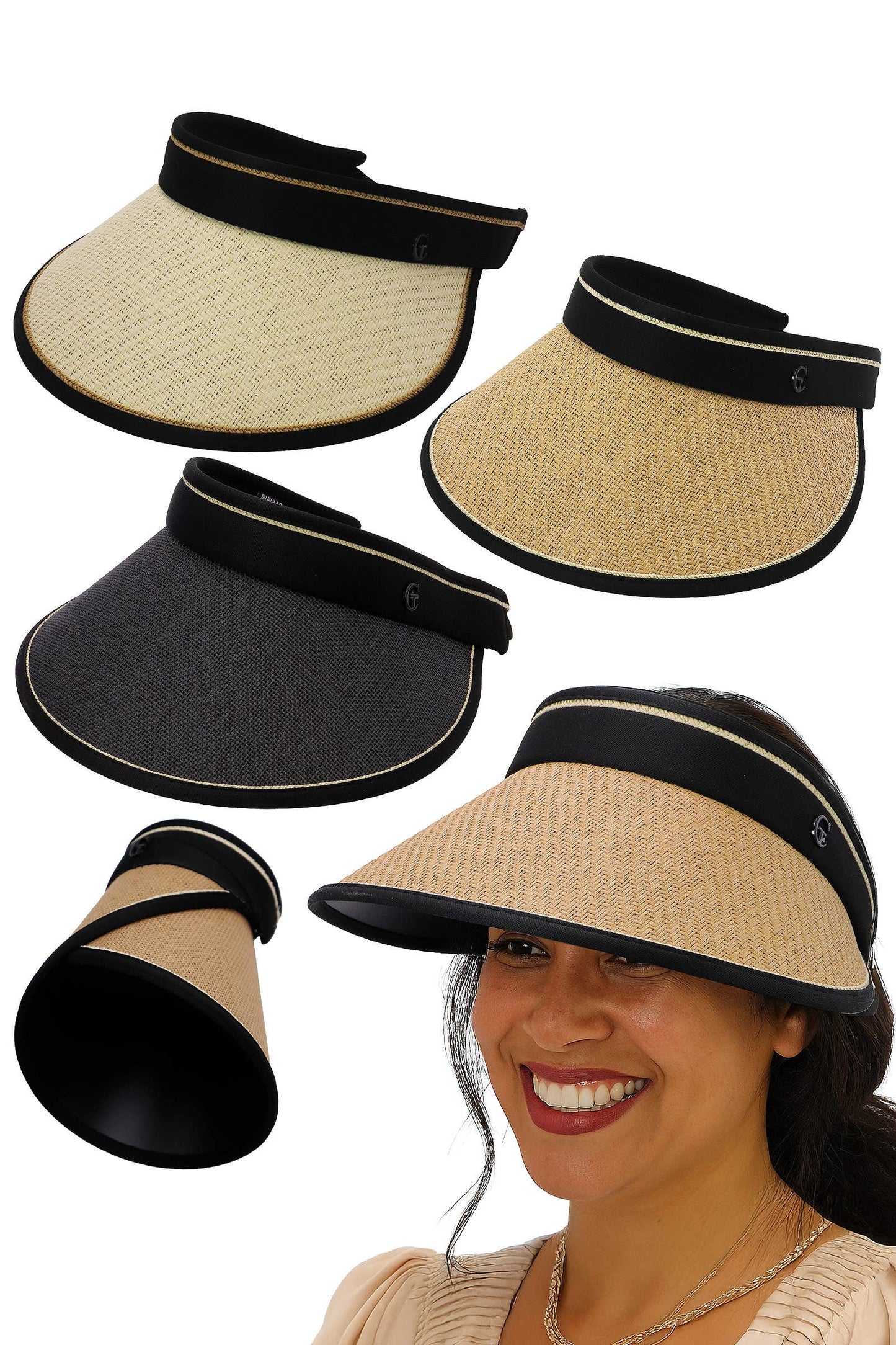 Pack And Go Paper Straw Roll-up Sun Visor