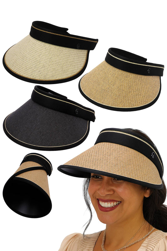 Pack And Go Paper Straw Roll-up Sun Visor
