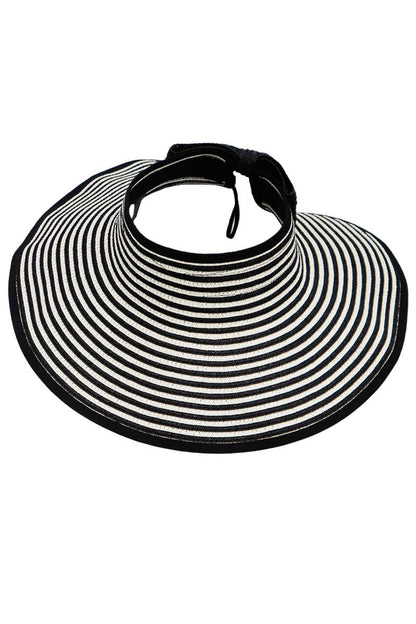 Harbor Stripe Pack And Go Wide Roll-up Sun Hat