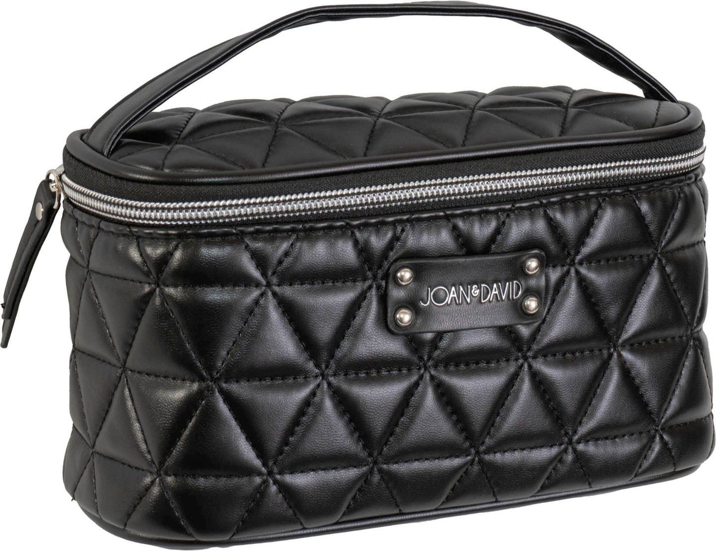 Joan & David The Triangle Quilted 4 Piece Cosmetic Bag Set - Black