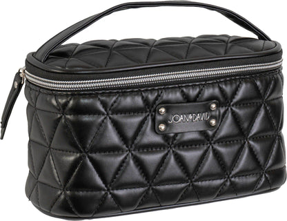 Joan & David The Triangle Quilted 4 Piece Cosmetic Bag Set - Black