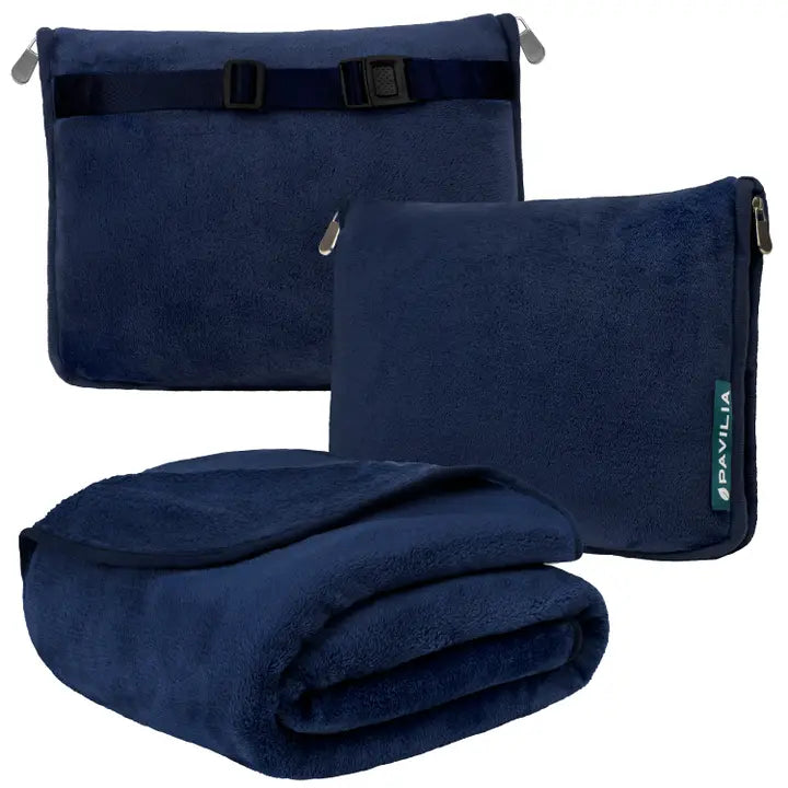 Premium Fleece Travel Blanket Pillow