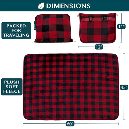 Premium Fleece Travel Blanket Pillow