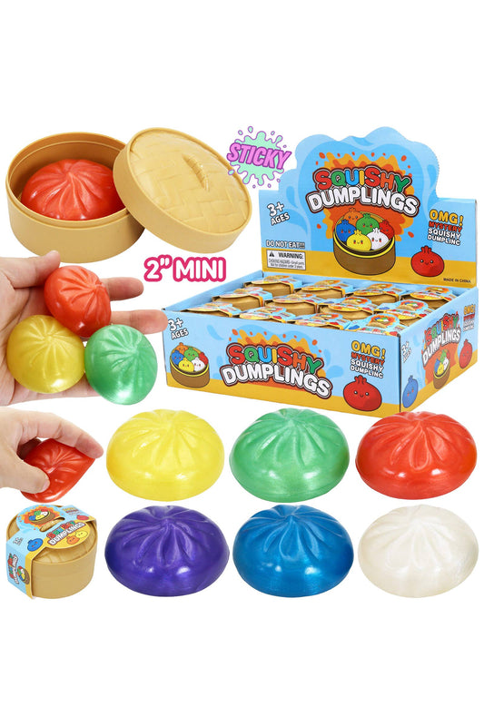 Mini Shimmery Dumpling Sticky Jiggly Mochi Squishy - 2 Inch