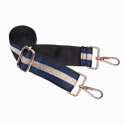 WanderFull® HydroBag® – Original Puffer Water Bottle Bag - navy with Navy w/ metallic gold strip
