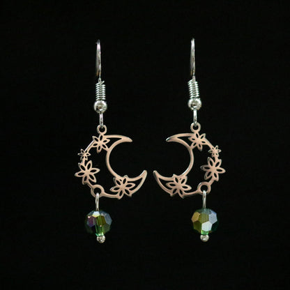 Floral Moon Earrings
