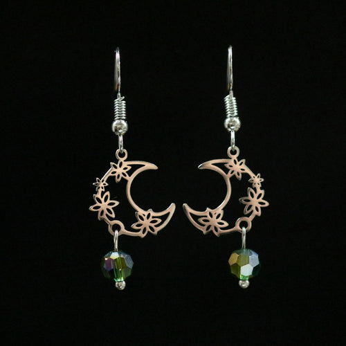 Floral Moon Earrings