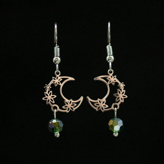 Floral Moon Earrings