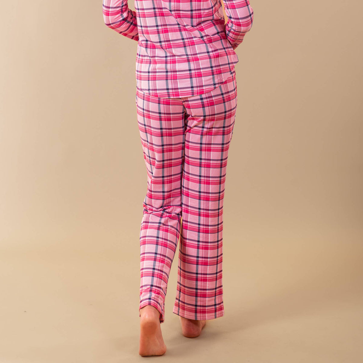 Navy and Pink Plaid Pajama Pants | Cloud Plush PJ Bottoms
