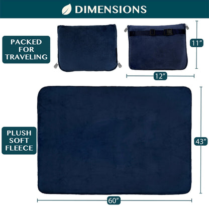 Premium Fleece Travel Blanket Pillow