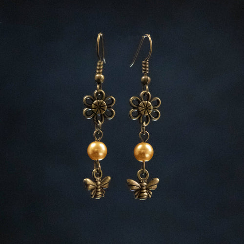 Bee and Flower Earrings