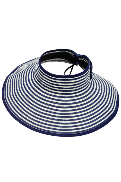 Harbor Stripe Pack And Go Wide Roll-up Sun Hat