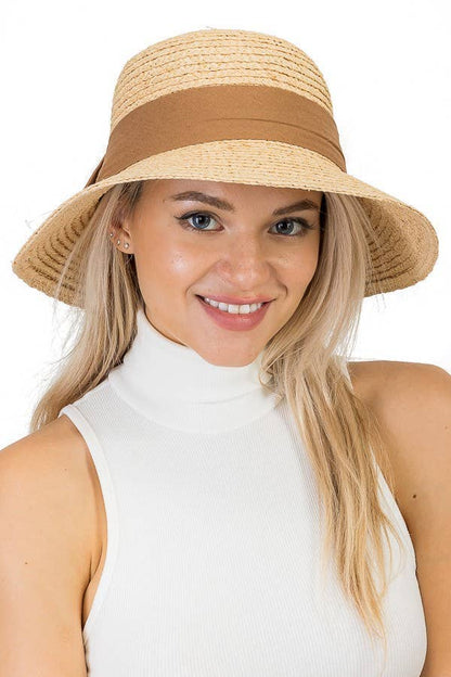 Natural Luxury Soft Crush Straw Cotton Big Bow Sun Hat